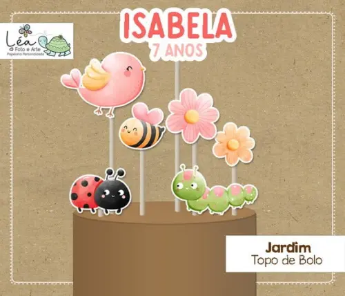 Topo de Bolo Bichinhos do Jardim