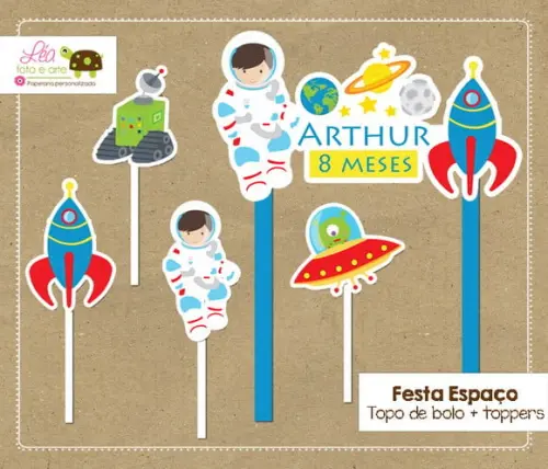 Topo de Bolo Festa Astronauta