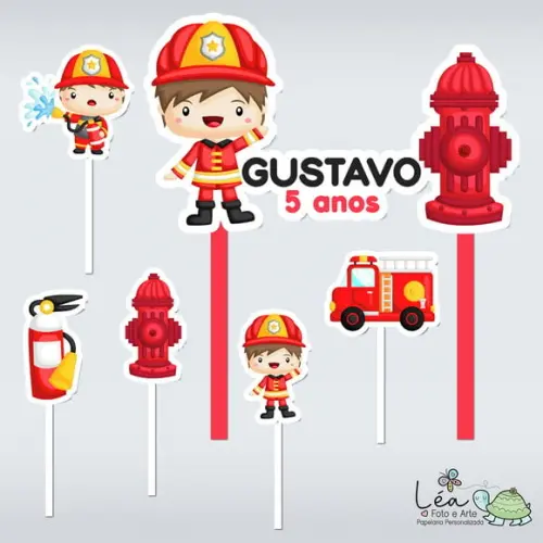 Topo de Bolo Festa Bombeiro