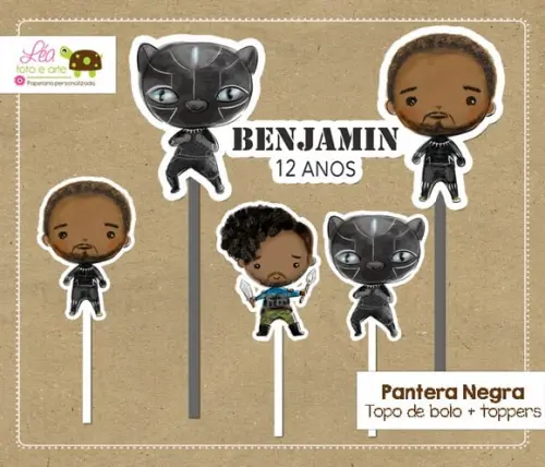 Topo de Bolo Festa Pantera Negra