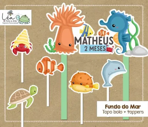 Topo de Bolo Fundo do Mar