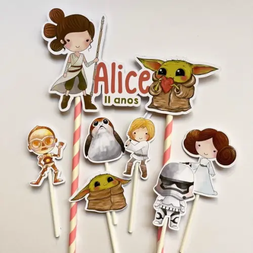 Topo de Bolo Star Wars Menina