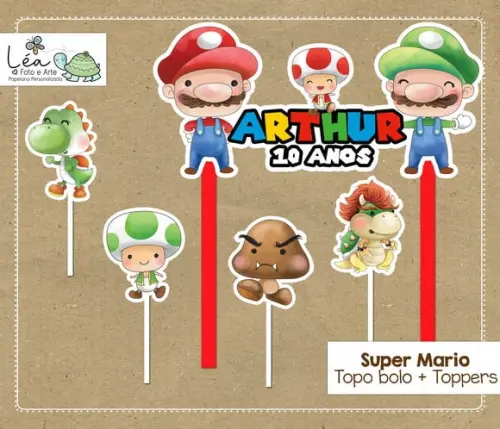 Topo de Bolo Super Mario