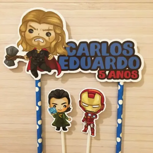 Topo de Bolo Vingadores - Thor