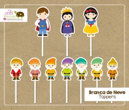 Topper Cupcake - Branca de Neve