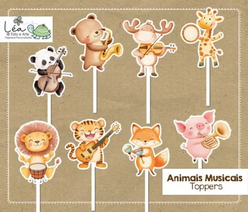 Topper Festa Animais Musicais