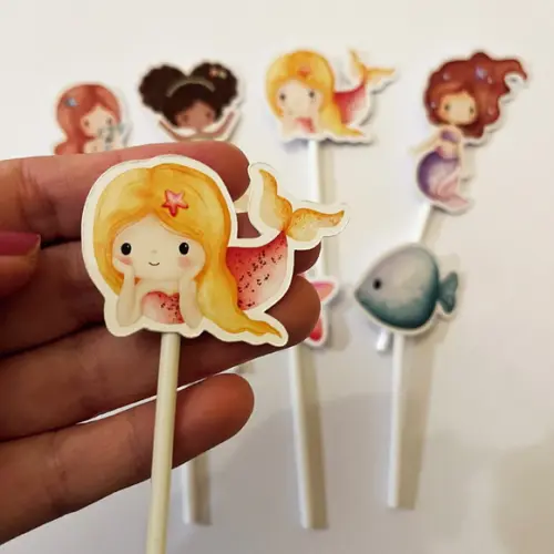 Topper Festa Sereia Aquarela