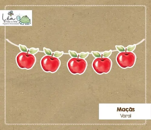 Varal de Maçãs Festa Branca de Neve