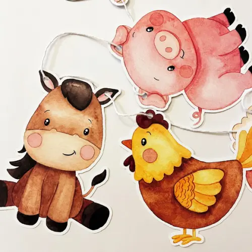 Varal Decorativo Festa Infantil Fazendinha
