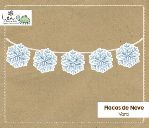 Varal Flocos de Neve Festa Frozen