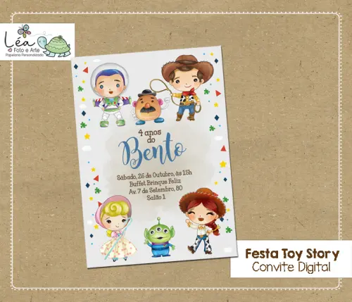 Convite digital Toy Story Menino