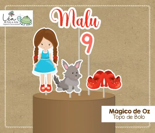 Topo de Bolo Dorotyhy Mágico de Oz