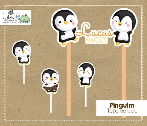 Topo de Bolo Pinguim