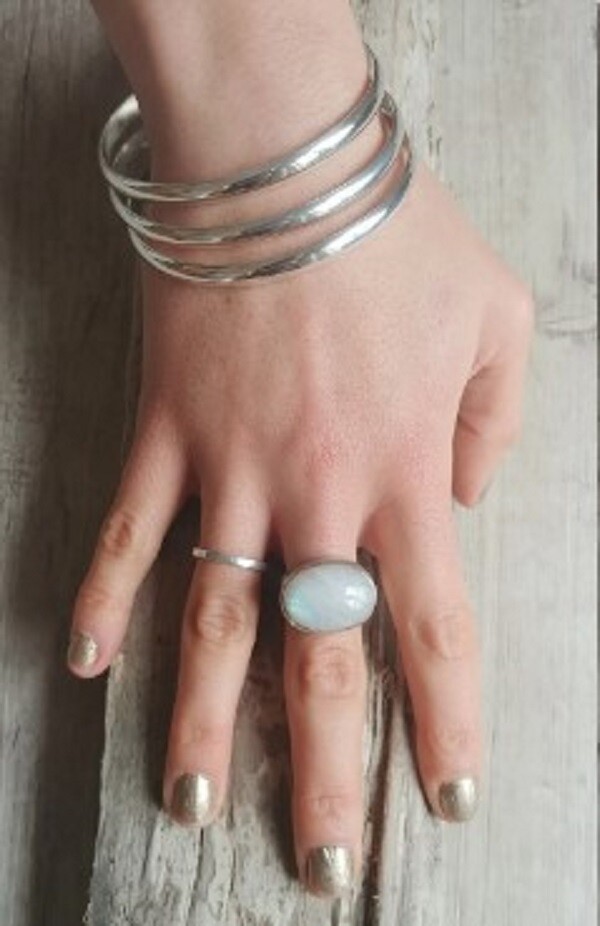 Pulseira Argola Lisa de Prata - Conj 3 Unidades