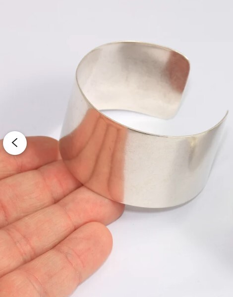 Pulseira Bracelete Largo - Ajustavel de Prata 950k