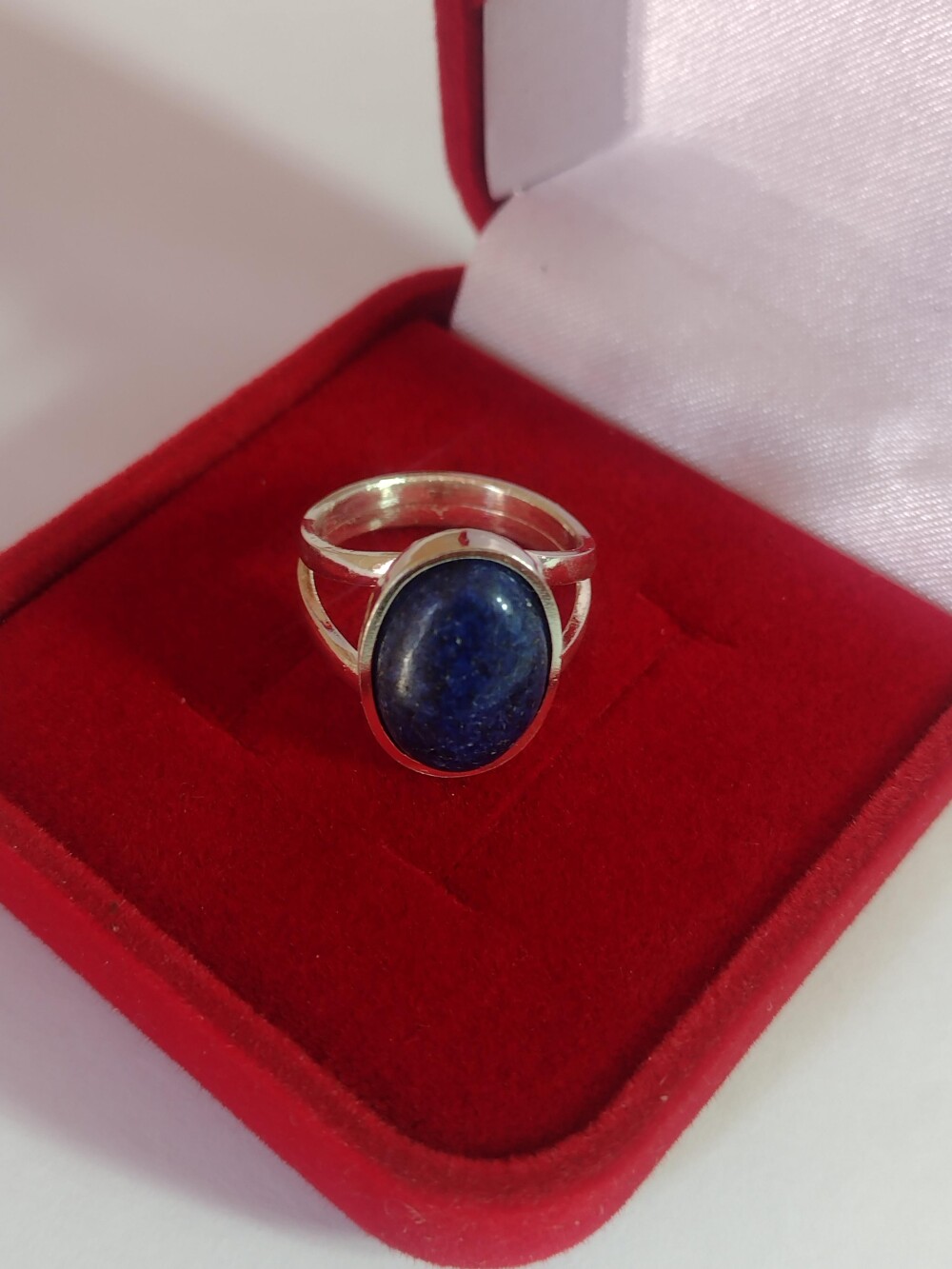 Anel de Prata 950k - Pedra Natural Lapis Lazuli