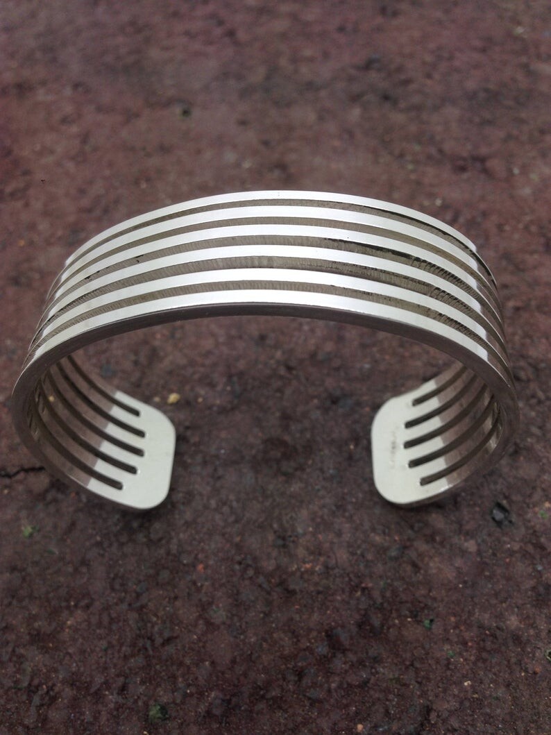 Pulseira de Prata - Modelo Barras 2cm altura