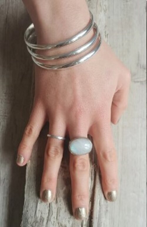 Pulseira Argola Lisa de Prata - Conj 3 Unidades