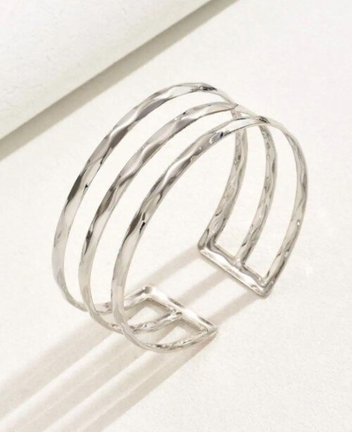 Pulseira Argola Abaolada de Prata - Conjunto 3 Unidades