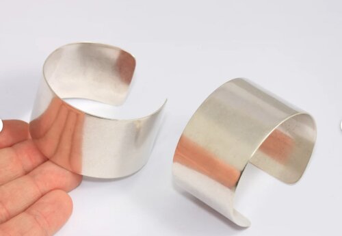 Pulseira Bracelete Largo - Ajustavel de Prata 950k