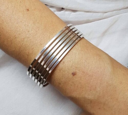 Pulseira de Prata - Modelo Barras 2cm altura