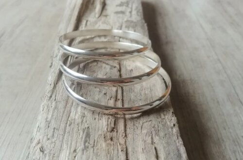 Pulseira Argola Abaolada de Prata - Conjunto 3 Unidades