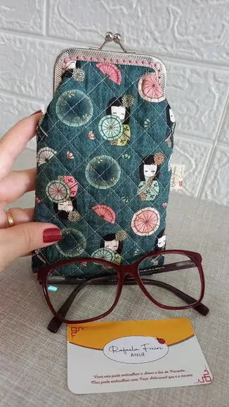 Porta Óculos Retrô Estilo Vintage Fecho Bolinha