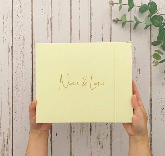 Caderno de Assinaturas Casamento Amarelo Manteiga