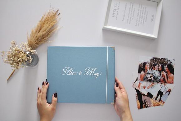 Livro de Assinaturas Casamento Azul Ardósia