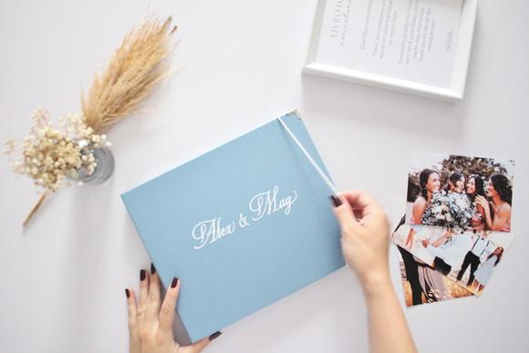 Livro de Assinaturas Casamento Azul Ardósia