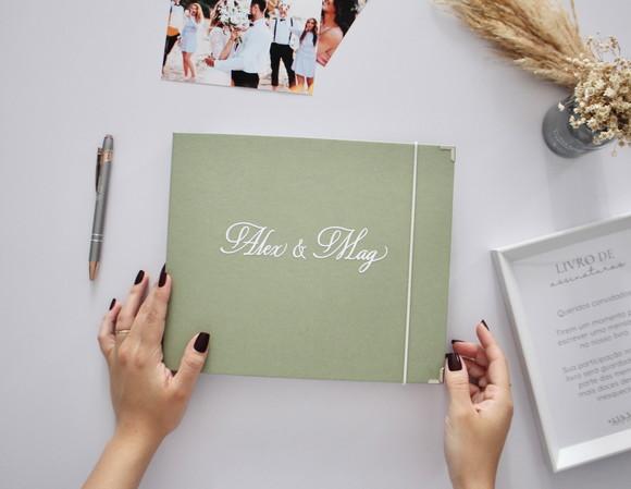 Livro de Assinaturas Casamento Verde Pistache