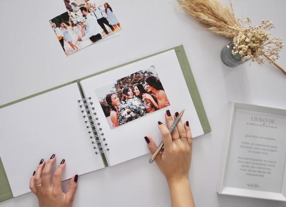 Livro de Assinaturas Casamento Verde Pistache