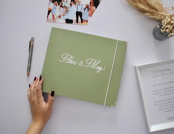 Livro de Assinaturas Casamento Verde Pistache