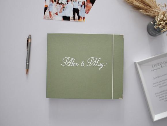 Livro de Assinaturas Casamento Verde Pistache