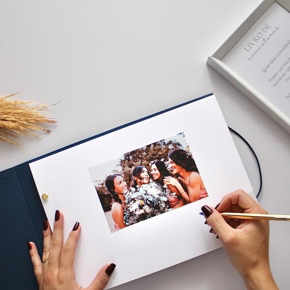 Guestbook Casamento Álbum Quadrado Livro De Recados e Assinatura