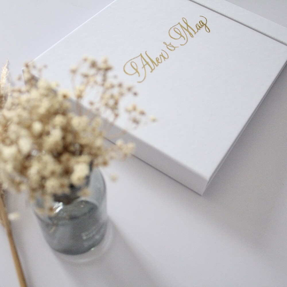 Livro de Assinaturas Casamento Branco e Dourado