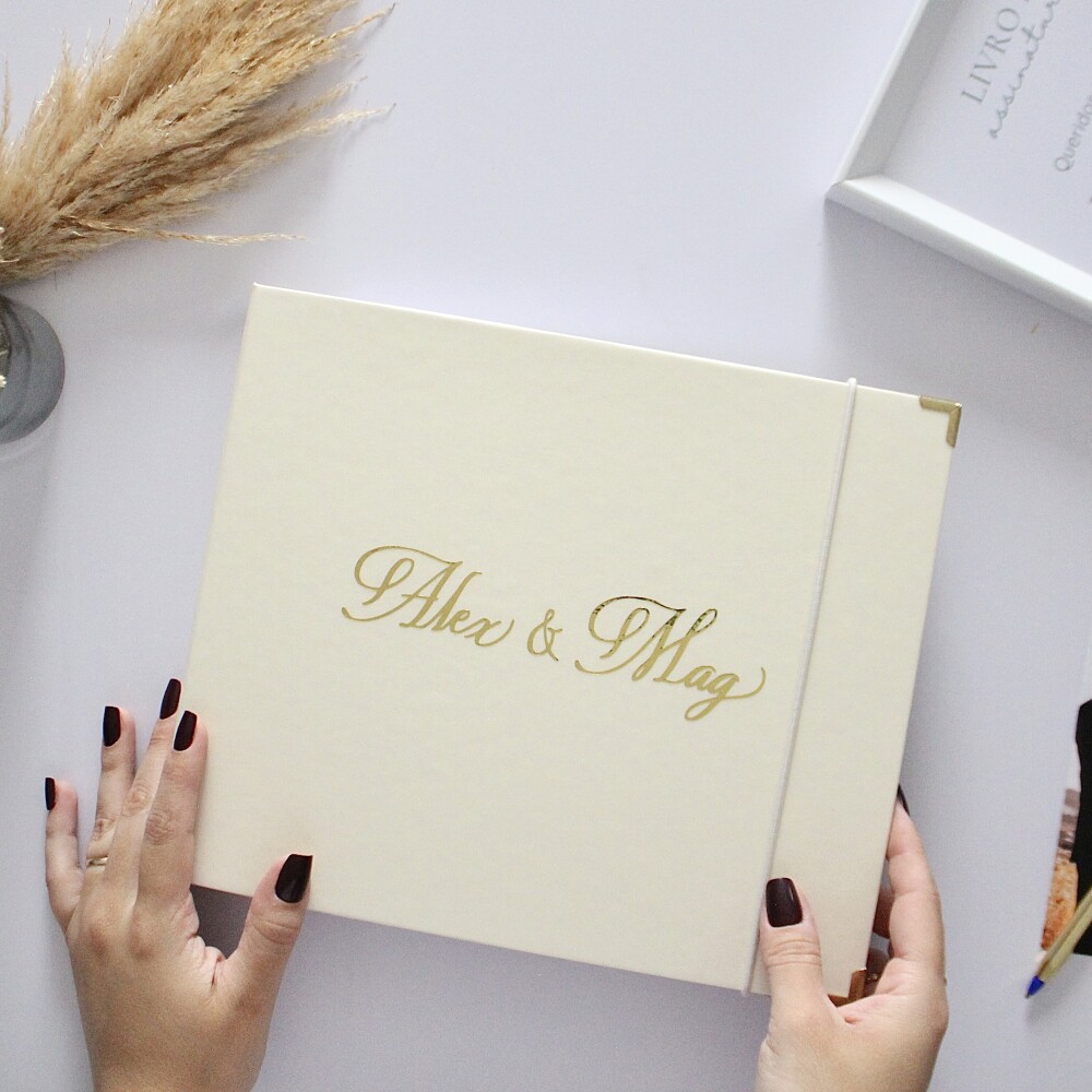 Guestbook Quadrado Personalizado Para Casamento Álbum De Memóri