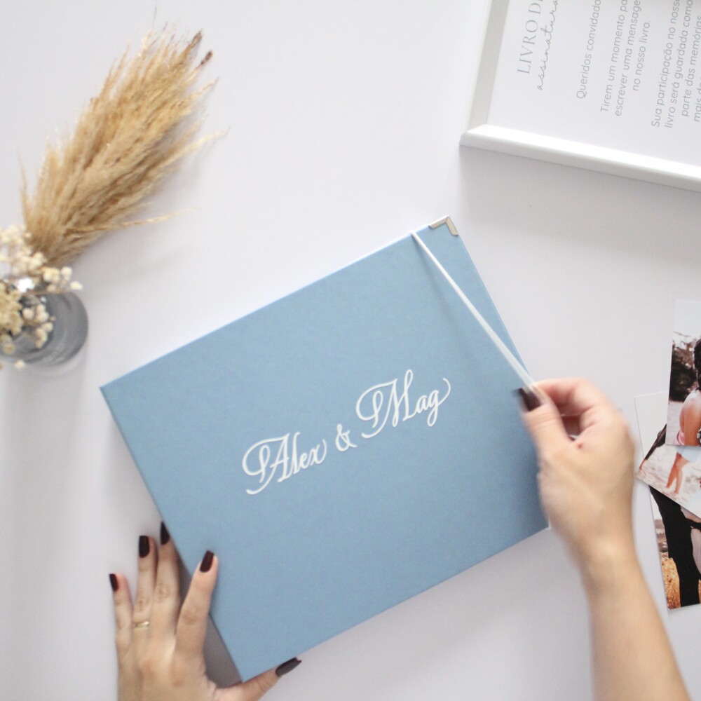 Livro de Assinaturas Casamento Azul Ardósia