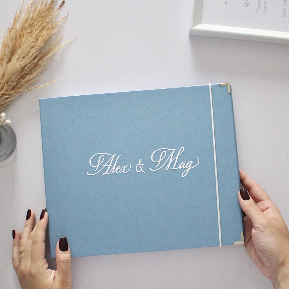 Livro de Assinaturas Casamento Azul Ardósia