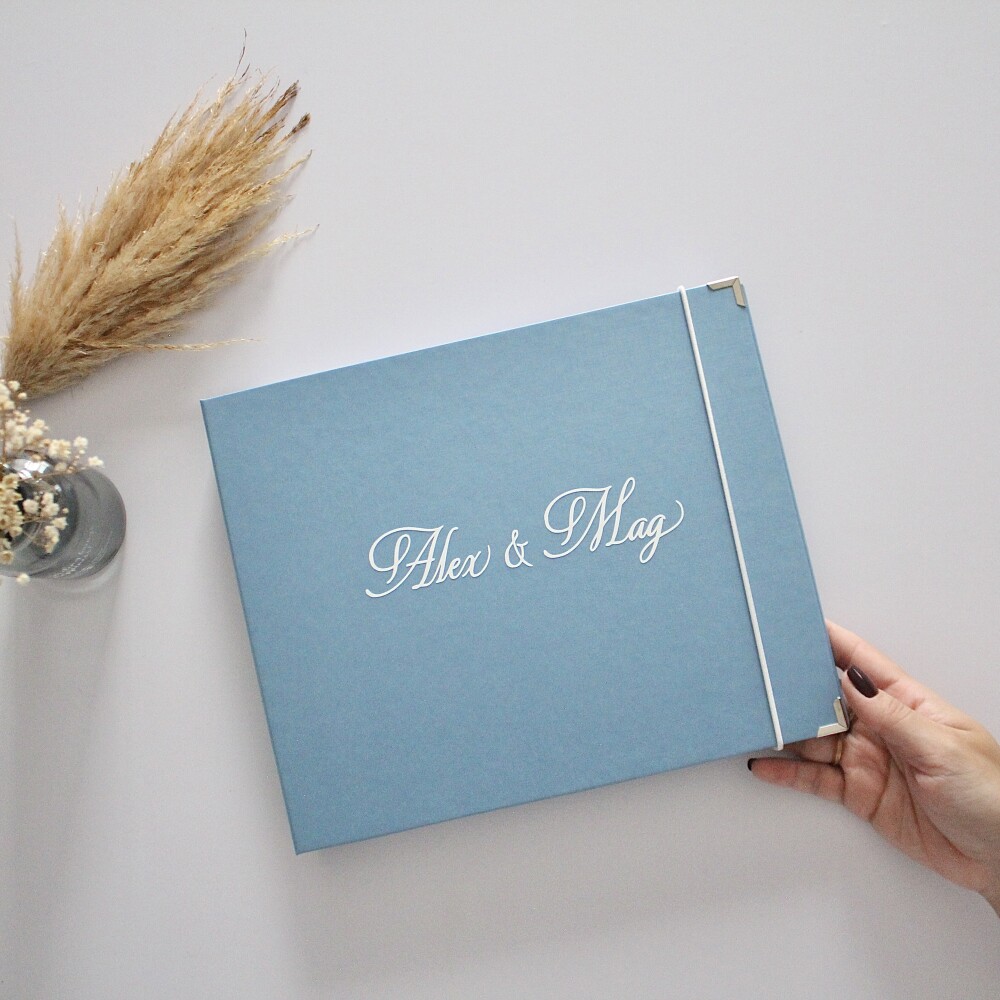 Livro de Assinaturas Casamento Azul Ardósia