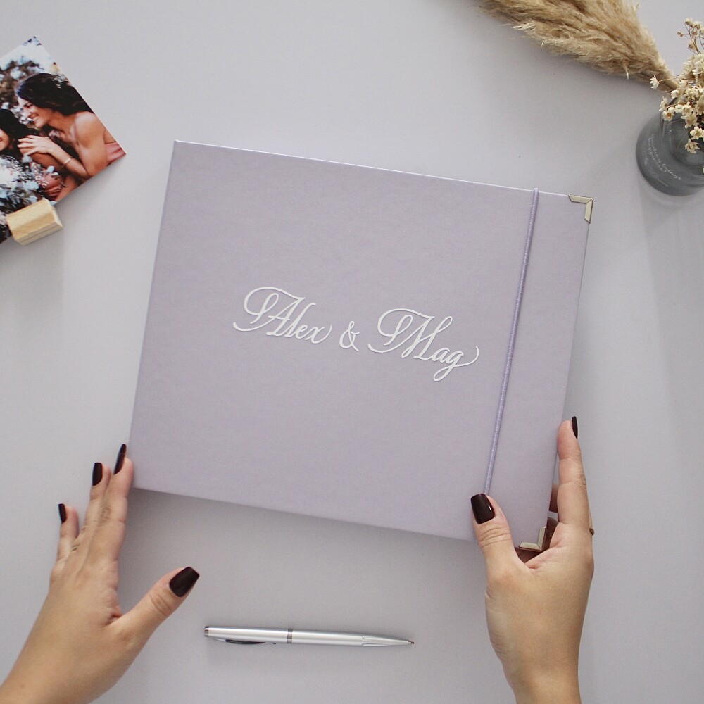 Livro de Mensagem Casamento Lilás
