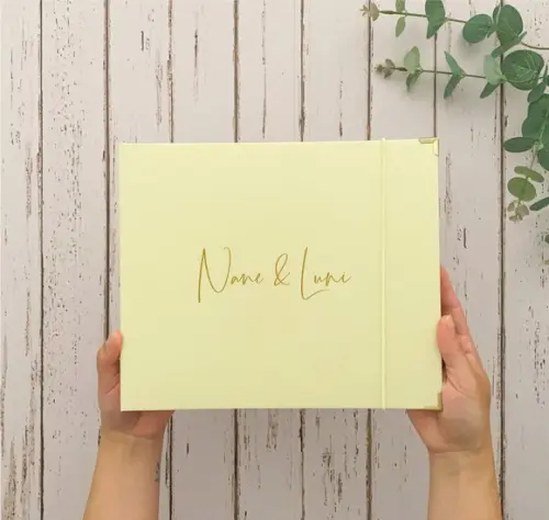 Caderno de Assinaturas Casamento Amarelo Manteiga