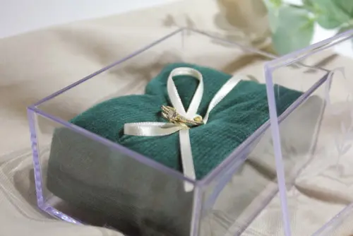 Caixa Porta Alianças Casamento Verde Esmeralda