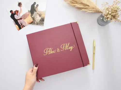 Álbum Guestbook Quadrado Casamento Livro De Mensagens Fotos