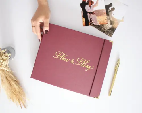 Guestbook Livro de Assinaturas Casamento Marsala