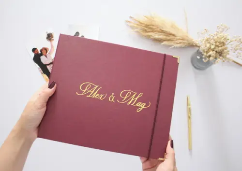 Álbum Guestbook Quadrado Casamento Livro De Mensagens Fotos