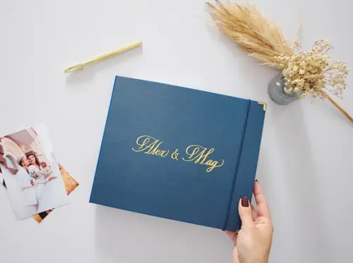 Livro de Assinaturas Casamento Azul Marinho