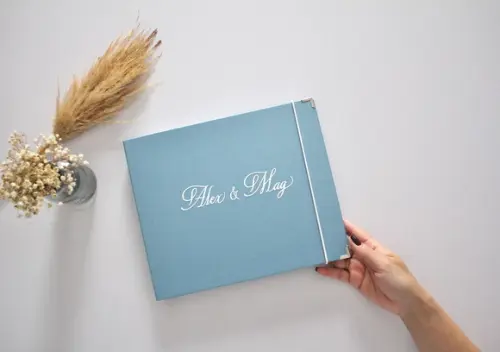 Livro de Assinaturas Casamento Azul Ardósia