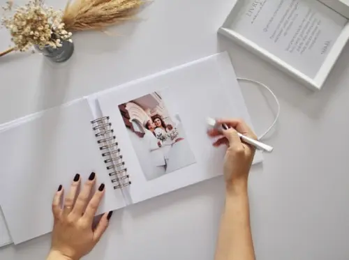 Livro de Assinaturas Casamento Branco e Dourado