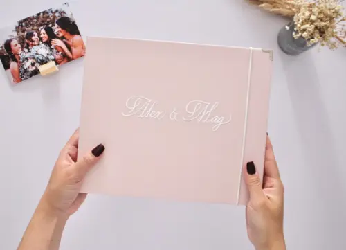 Livro de Assinaturas Casamento Nude Rosado